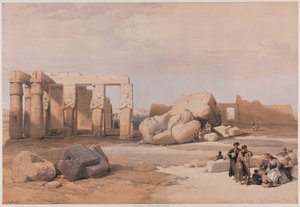 Egyiptom és Núbia, II. kötet: A nagy kolosszusok töredékei a memnóniumnál, Théba alkotó: Louis Haghe