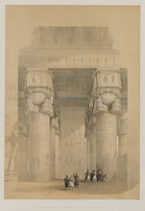 Egyiptom és Núbia, II. kötet: Kilátás a denderai templom portikája alól, 1849. alkotó: Louis Haghe