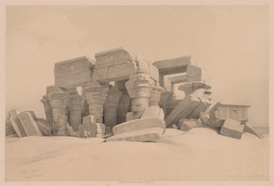 Egyiptom és Núbia: I. kötet – 1. szám, 2. szám, a Kom Ombo-templom portikuszának maradványai alkotó: Louis Haghe