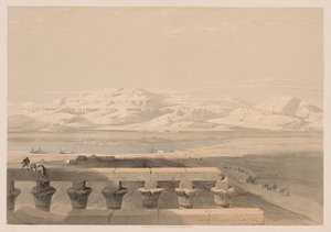 Egyiptom és Núbia: I. kötet – 30. szám, Líbiai hegylánc a luxori templomból alkotó: Louis Haghe