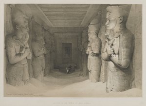 Egyiptom és Núbia, I. kötet: Aboo-Simbel templomának belseje, 1846. alkotó: Louis Haghe