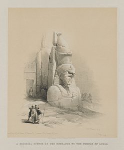 Egyiptom és Núbia, I. kötet: Ramszesz két kolosszális szobra egyike II. A luxori templom bejárata alkotó: Louis Haghe