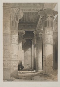 Egyiptom és Núbia, I. kötet: Kilátás a templom nagy portikája alatt, Philae, 1846. alkotó: Louis Haghe