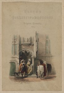 Haghe vázlatportfóliója. Belgium. Németország, vol. III: Címlap, ajtón, kilátás része, Magánház tornáca, Brugge alkotó: Louis Haghe