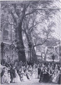 Az 1851-es Nagy Nemzetközi Kiállítás interjútáblája, a Cassells History of the British People című könyvből, amelyet a Waverley Book Company Limited adott ki, 1940 körül. alkotó: Louis Hague