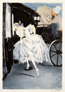 Indulás, 1941 körül (rézkarc és szárazhús) alkotó: Louis Icart