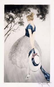In the Nest, 1922 körül (rézkarc és szárazhús) alkotó: Louis Icart