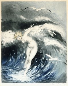 Vénusz a hullámokban, c. 1931 (színes maratás és szárazhús)