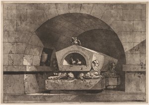 Sír szfinxszel: Temetési emlékmű bagollyal szarkofágon Szfinx támogatásával, c. 1779-84.