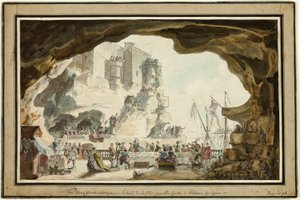 Kilátás a Grotta di Palazzo-ra banketttel