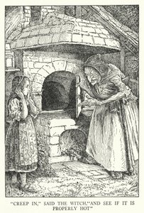 "Csúszj be" - mondta a boszorkány - "És nézd meg, hogy megfelelően meleg-e" (litho) alkotó: Louis John Rhead