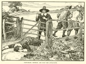 Gyenge szívű, bizalmatlanság és bűntudat Rob Little-Faith (metszet) alkotó: Louis John Rhead