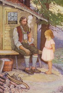 Johanna Spyri illusztrációja a Heidihez (színes litográfia) alkotó: Louis John Rhead