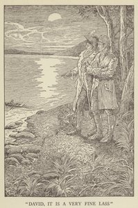 Illusztráció az Elrabolva, Robert Louis Stevenson alkotó: Louis John Rhead