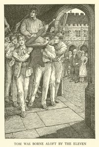 Illusztráció Tom Brown iskolai napjaihoz (metszet) alkotó: Louis John Rhead