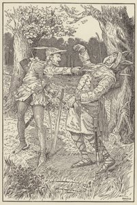 Robin keresztülhajtott a pengéjével Sir Guys testén alkotó: Louis John Rhead