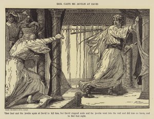 Saul Dávidra veti dárdáját alkotó: Louis John Rhead