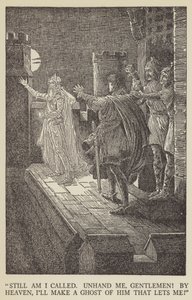 Még mindig hívnak, engedjétek le, uraim! az ég, szellemet csinálok belőle, aki megenged! alkotó: Louis John Rhead