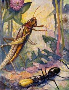 A hangya és a kaszaboló (színes litográfia) alkotó: Louis John Rhead
