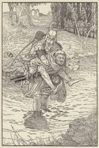 A szerzetes a hátára vette Robint alkotó: Louis John Rhead