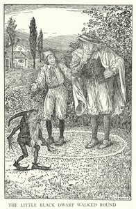 A kis fekete törpe körbejárt (litho) alkotó: Louis John Rhead