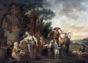 Utcai zenészek alkotó: Louis Joseph (1731-98) Watteau