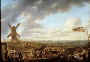 Lille-i kilátás Marcq istenétől. Louis Joseph Watteau festménye Watteau de Lille-ben (1731-1798)