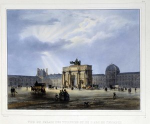 A Tuileries-palota és a Diadalív – Arnout „Párizsban 1837”