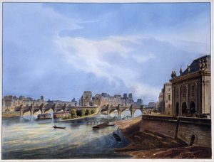 Kilátás a Pont Neuf-ra – Arnout „”Párizsban 1837-ben”.