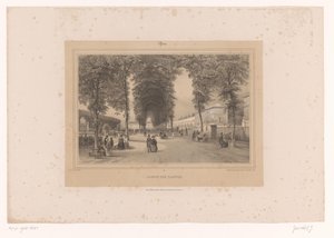 Kilátás a Jardin des Plantes-ra Jardin des Plantes (cím a tárgyon) Arcok Párizsban és környékén (sorozat címe) Paris (sorozat címe a tárgyon) alkotó: Louis Julien Jacottet