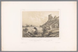 Kilátás a hammershusi vár romjaira Les ruines du Château de Hammershuus / Ruiner af Hammershuus (cím a tárgyon) Arcok Skandináviában (sorozat címe) Vues du Nord. Danemarck (sorozat címe)