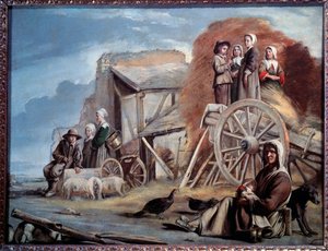 A szekér vagy a széna visszatérése - olaj, vászon alkotó: Louis le Nain