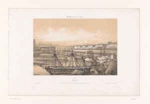 Kilátás az Arzenálra Brest kikötőjében brest. Vue des Corderies hautes et basses, Bagne és Hôpital Clermontonnerre (cím a tárgyon) Kortárs Franciaország (sorozat címe) La France de nos jours (sorozat címe a tárgyon)
