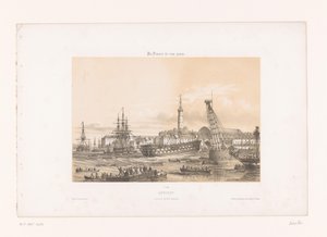Kilátás az Arsenalra Lorient kikötőjében lorient. A Port Military belseje (cím az objektumon) Kortárs Franciaország (sorozat címe) La France de nos jours (sorozat címe a tárgyon)