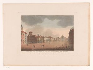 Kilátás a Piazza Grande-ra Livornóban Vue de la Grande Place de Livourne en Italy (cím a tárgyon) Városképek Olaszországban, Spanyolországban és Egyiptomban (sorozat címe)
