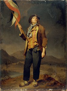 Simon Chenard (1758-1832) énekes portréja sans-culotte jelmezben, zászlóvivőként a Savoya szabadságának tiszteletére rendezett ünnepen, 1792. október 14-én alkotó: Louis Leopold Boilly