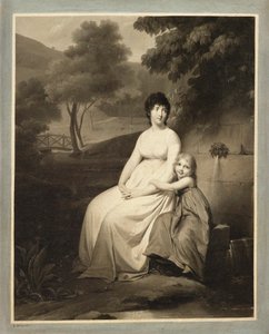 Thérésa Tallien és lánya portréja egy parkban alkotó: Louis Leopold Boilly