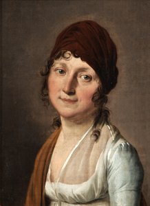 Vörös hajpántos nő portréja alkotó: Louis Leopold Boilly
