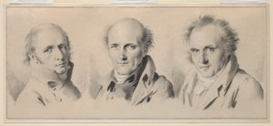 Charles Percier, Pierre-François-Léonard Fontaine és Claude-Louis Bernier portréi alkotó: Louis Leopold Boilly