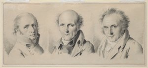 Charles Percier, Pierre-Francois Leotard Fontaine és Claude-Louis Bernier portréi 1807 előtt alkotó: Louis Leopold Boilly