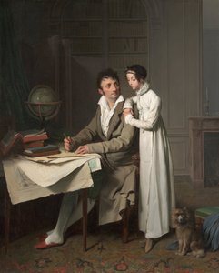 A földrajzóra Monsieur Gaudry és lánya portréja alkotó: Louis Leopold Boilly