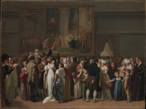 David „Koronázás” című művének nyilvános bemutatása a Louvre-ban alkotó: Louis Leopold Boilly