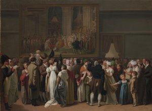 David „koronázása” nyilvános megtekintése a Louvre-ban alkotó: Louis Leopold Boilly