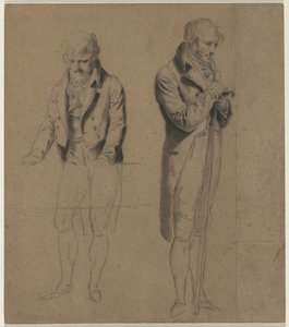 Két álló figura tanulmány egy biliárdjátékhoz, c. 1807. alkotó: Louis Leopold Boilly