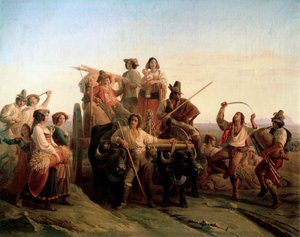 Az aratógépek érkezése a Pontine-mocsarakba, 1833