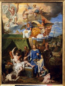 Thaumaturgie: „” IX. Lajos király (1214-1270) (Szent Lajos), aki az ecrouellák ellen harcol ”” Louis Licherie De Beury (1629-1687) festménye V. 0,79 x 0,58 m Rouen, Musee Des Beaux Arts alkotó: Louis Licherie de Beurie