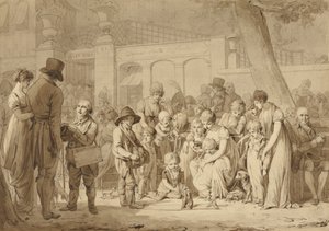 Kompozíciós rajz az „Entrance to the Jardin Turc”-hoz alkotó: Louis Leopold Boilly