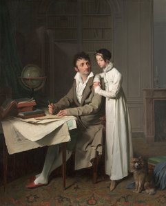 A földrajzlecke (Monsieur Gaudry és lánya portréja) alkotó: Louis Leopold Boilly