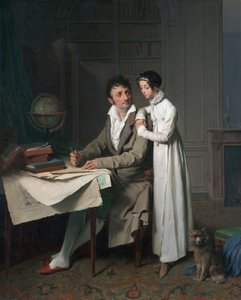 A földrajzlecke (Monsieur Gaudry és lánya portréja) alkotó: Louis Leopold Boilly