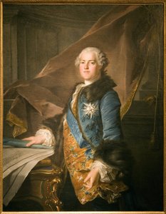 Abel Francois Poisson, de Marigny márki (1727-1781), a király épületeinek felügyelője portréja, Louis Tocque (1696-1772) olajfestménye vászonra. Fényképészet, KIM Youngtae, Párizs, Musee Carnavalet.